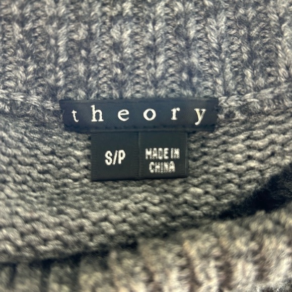 THEORY‎ Size S Sal B Woodstock Turtle Neck Sweater Gray EUC Wool Blend - Picture 6 of 12